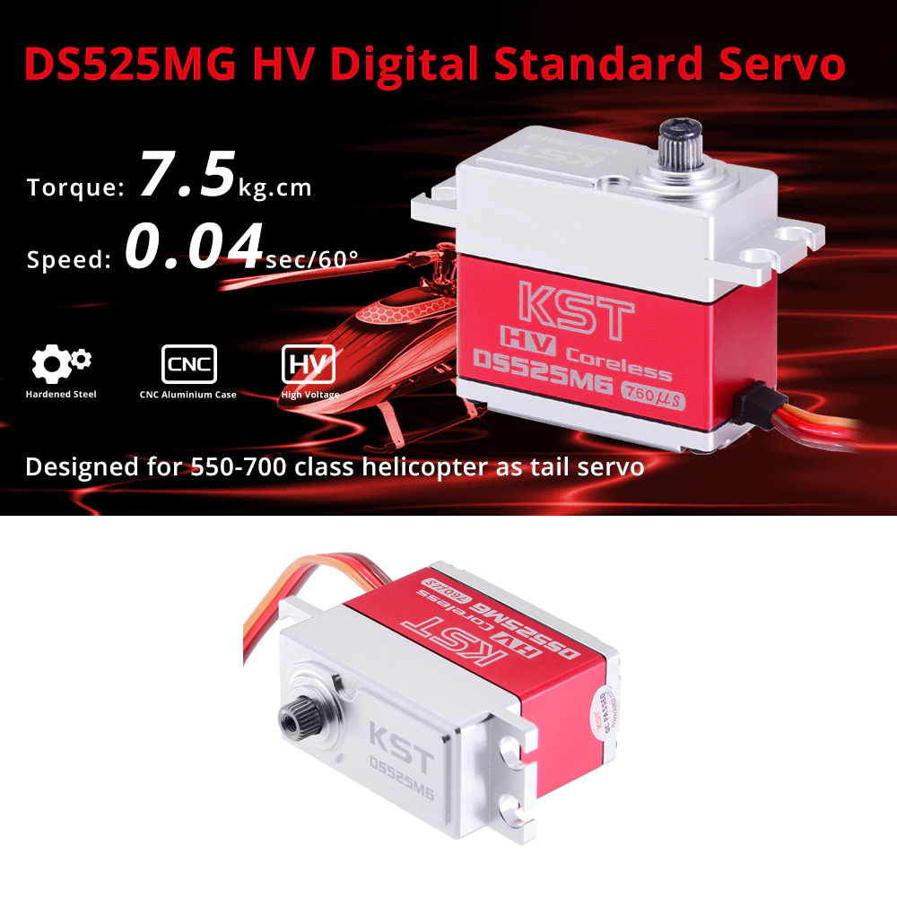 KST DS215MG/DS315MG/DS525MG V8 - Rc Helicopter Servo recensie en prijs